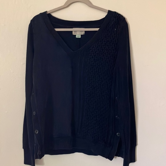 Anthropologie Tops - Anthropologie Saturday Sunday Navy Blue Sweatshirt